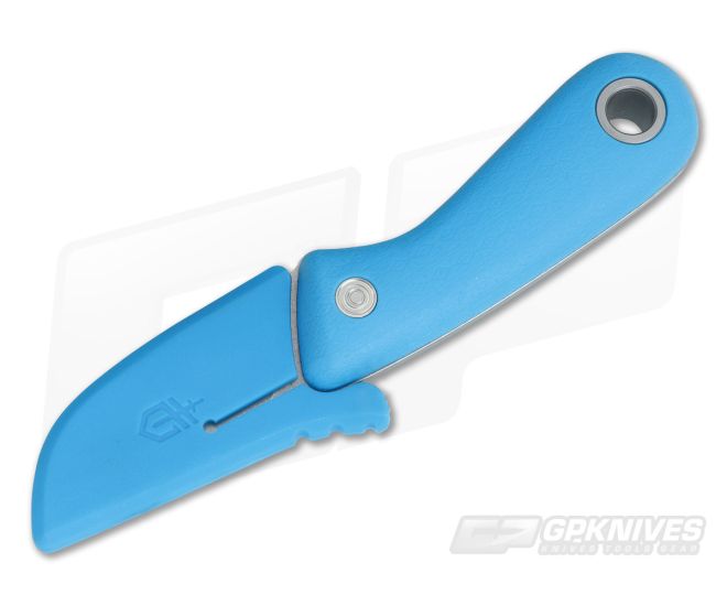 Gerber Vertebrae Cyan Blue Rubber Compact Fixed Blade Knife For Sale