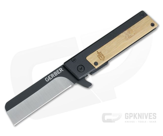 Gerber Quadrant Sheepsfoot Bamboo 30001702 Frame Lock Flipper Knife