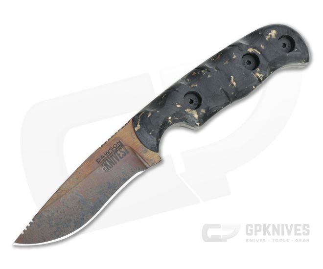 Dawson Knives Deep Notch Arizona Copper 3V Gold Fleck Carbon Fiber