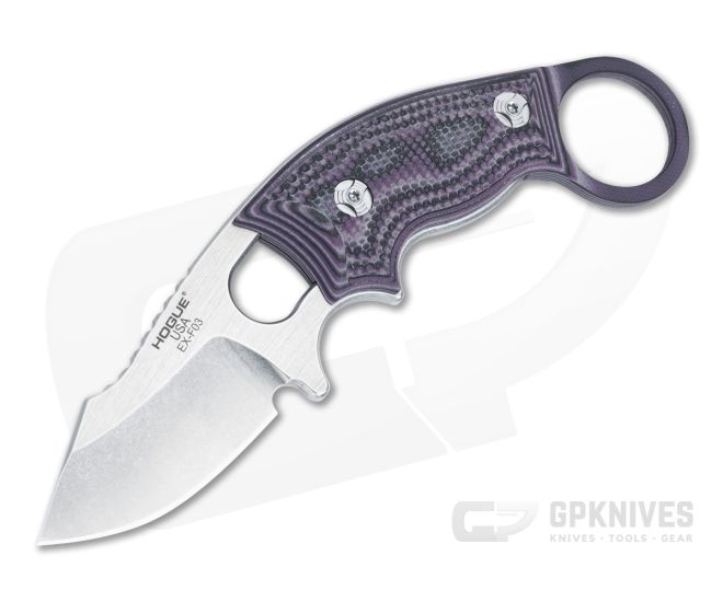 Hogue EX-F03 Clip Point - Purple G-Mascus Fixed Blade 35328