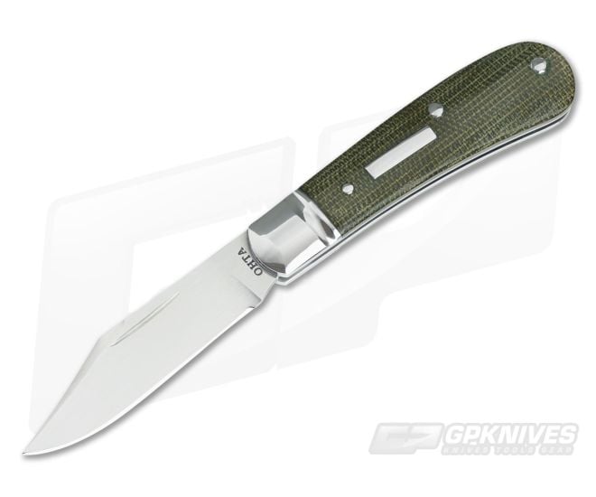 Hiroaki Ohta #124 Mini Clip Point Green Micarta Slip Joint Folding