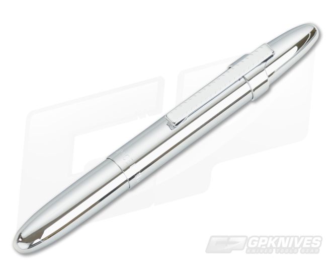 Fisher Space Pen Bullet Ballpoint Pen in Brushed Chrome with Clip