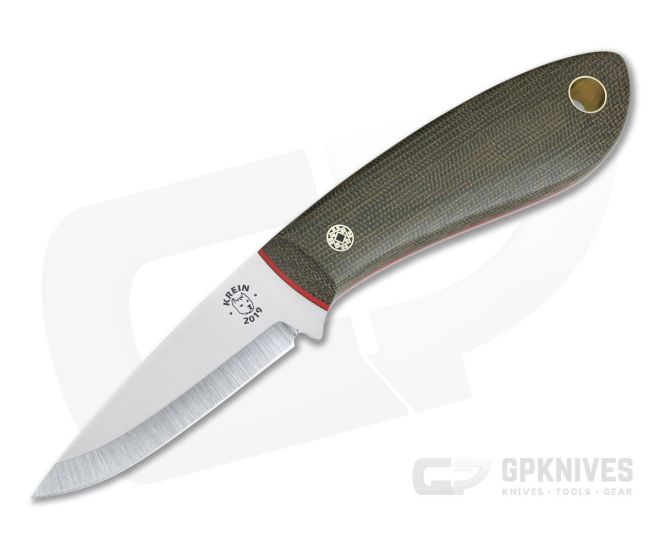 Tom Krein Custom Bushcraft Whittler Green Canvas Micarta A2 Outdoor
