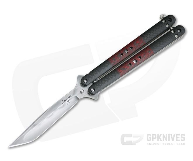 Craig Camerer Custom Tanto Balisong W2 with Hamon Carbon Fiber w/ Red