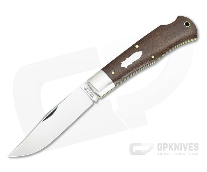 Tidioute #42 Missouri Trader Lockback - Brown Burlap Micarta