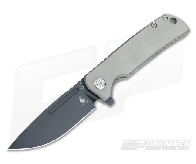 人気の贈り物が Kizer Cutlery Escort Pinkerton Design Flipper Black S35VN ハンティングナイフ、狩猟刀