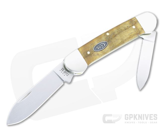 Case Knives Canoe Pattern Two Blade in Yellow Curly Oak for Sale