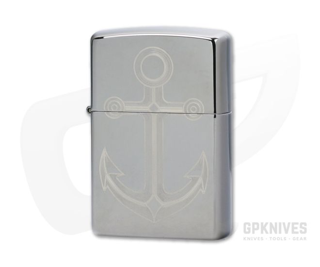 Zippo Sturmfeuerzeug – Anchor Design, High Polish Chrome, Windfest & Nachfüllbar, Made In USA