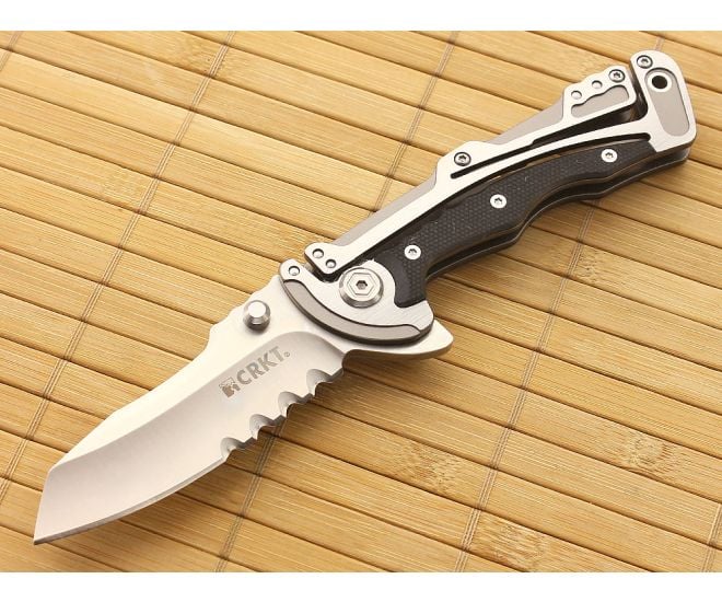 CRKT 5195 Graphite Folding Knife Serrated Edge