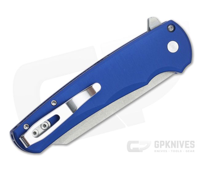ブルーブッシュ/ 520 ProTech Custom Malibu Blue Titanium Flipper Knife 3.25