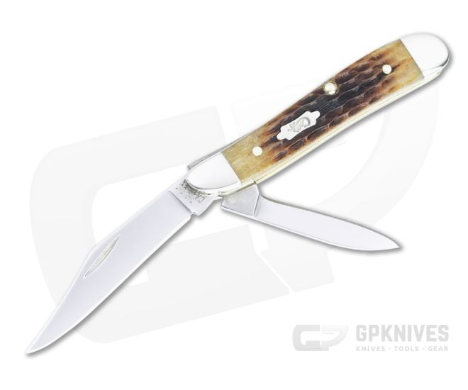 Case Peanut Rogers Corn Cob Jig Antique Bone Slip Joint Knife For Sale