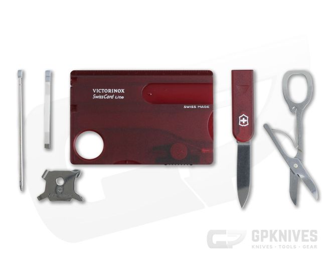 Victorinox SwissCard Lite Ruby Red 0.7300.T X2 Credit Card Multi Tool For Sale