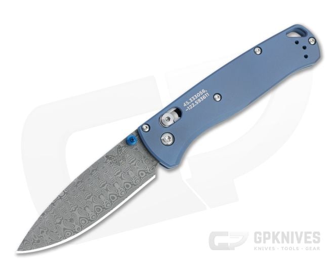 Benchmade Knives Limited Edition Blue Titanium Bugout Knife with Ladder