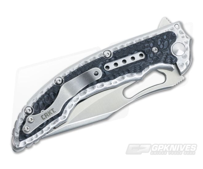 CRKT Fossil Black Clip Point Veff Serrations IKBS Flipper 5473