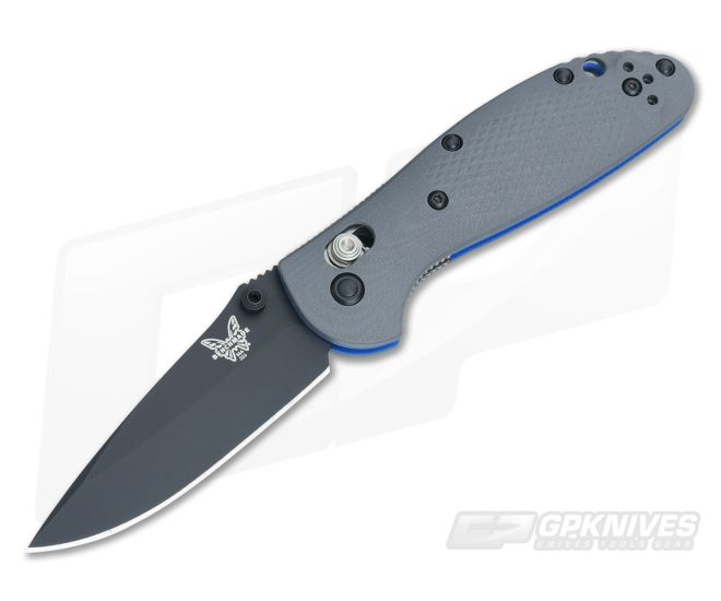 Benchmade G10 Gray Mini Griptilian 556BK-1 CPM20CV Black Plain