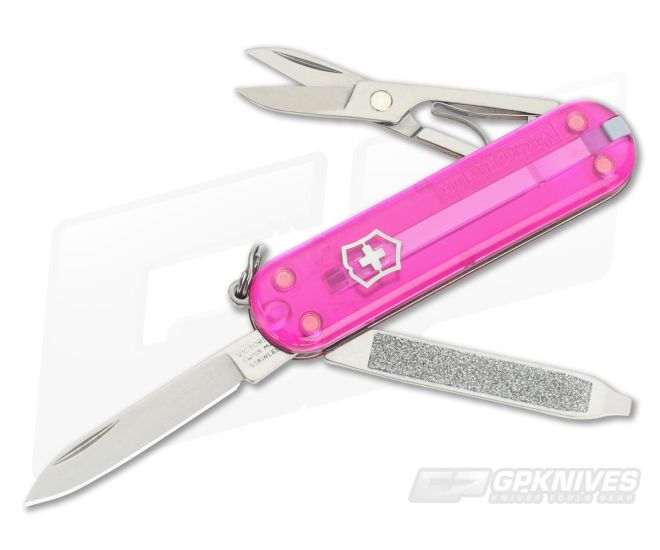 Victorinox Classic SD Translucent Pink Swiss Army Knife 0.6223.T5RX4
