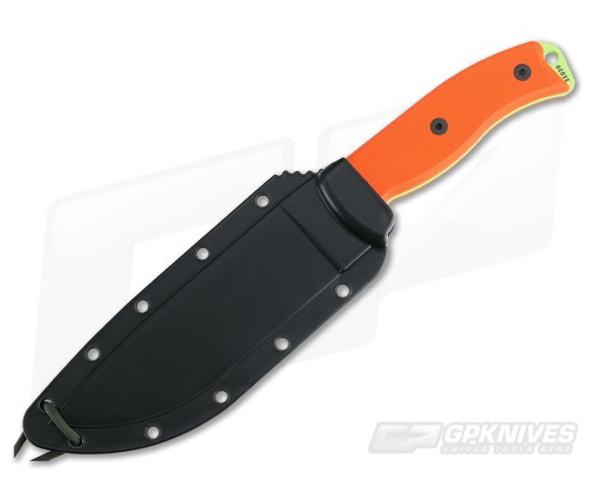 ESEE 6P-VG Venom Green and Orange G10 Plain Edge Blade Fixed Knife