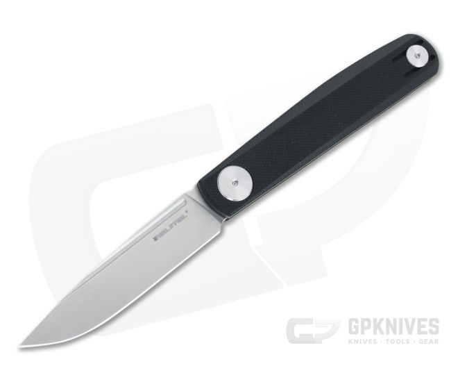 Real Steel Gslip Compact Satin VG10 Black G10 Slip Joint Folding