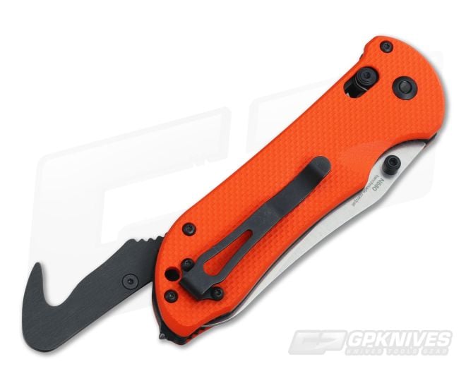 Benchmade 915-ORG Triage Orange Handle Satin Blade Rescue Knife