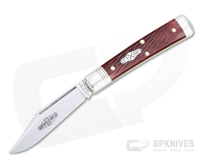 Northfield UN-X-LD #94 Liberty Clip Point Garnet Jigged Bone Slip Joint  Knife For Sale