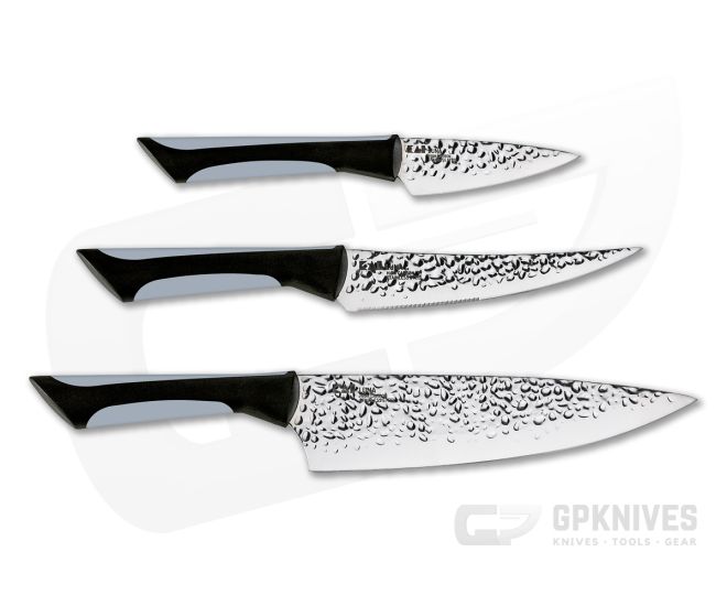 KAI Luna Three Piece Essential Knife Set With Black And Gray Soft