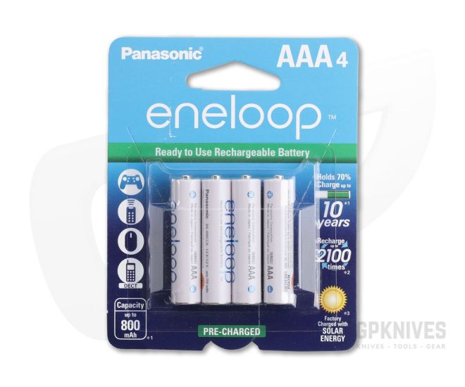 Panasonic Eneloop AAA 800mAh 1.2V NiMH Rechargeable Batteries - 4 Pack For  Sale