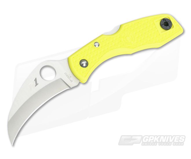 Spyderco Tasman Salt 2 Lightweight Knife with 2.91" H-1 Ultra-Corrosion-Resistant Steel Blade and Yellow FRN Handle - PlainEdgeEdge - C106PYL2