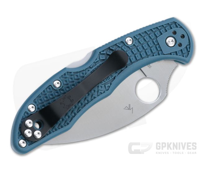 Spyderco Delica 4 Wharncliffe Plain K390 Dark Cyan Blue FRN