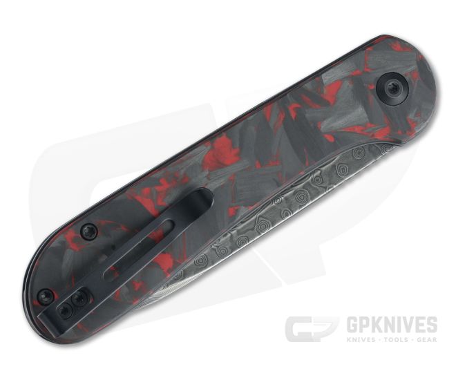 CIVIVI Button Lock Elementum Black Damascus Red/Black Carbon