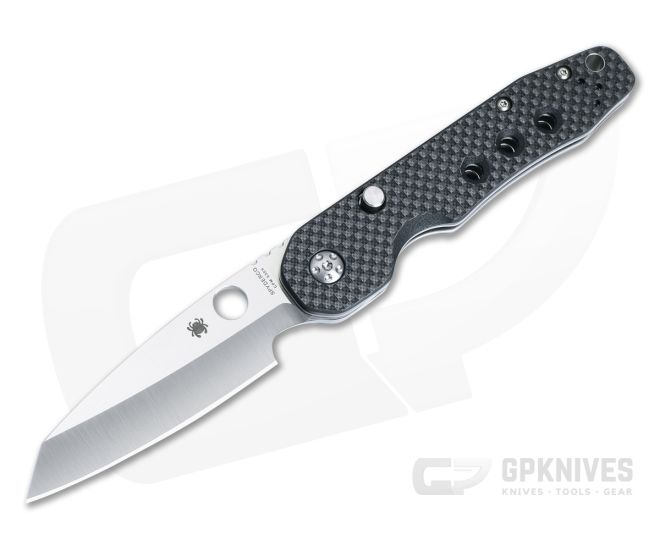 Spyderco Smock S30V Button Compression Lock Top Flipper Carbon Fiber