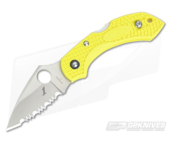 Spyderco Dragonfly 2 C28SYL2 Salt Serrated H1 Yellow FRN Back Lock