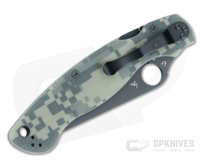 超歓迎された Spyderco Military 2 Camo G10 Black Compression Lock Knife メンズウェア