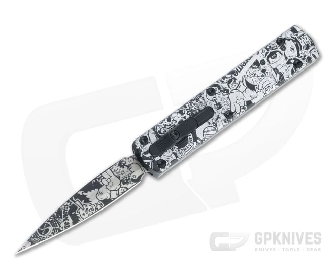 D Rocket Design Zulu Spear Sticker Bomb M390 OTF Automatic Knife