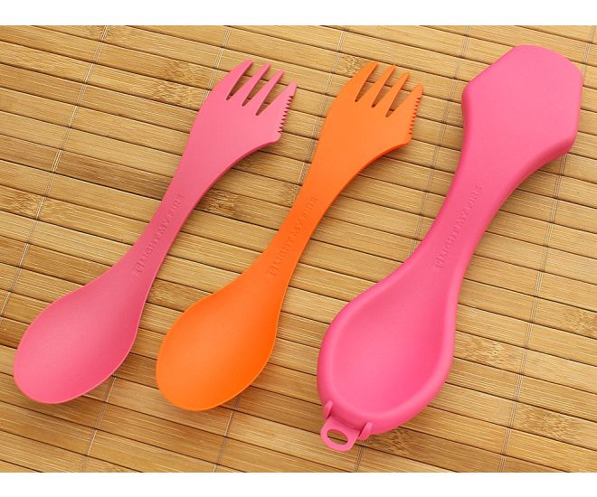 Light My Fire Sporks 'N Case Tritan Plastic Pink & Orange Sporks