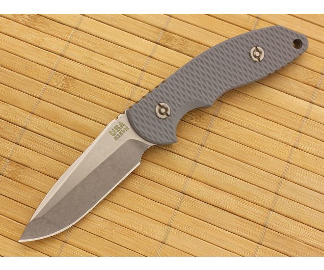 Hinderer FXM 3.5 Fixed Blade Spanto Knife Gray G10 for sale