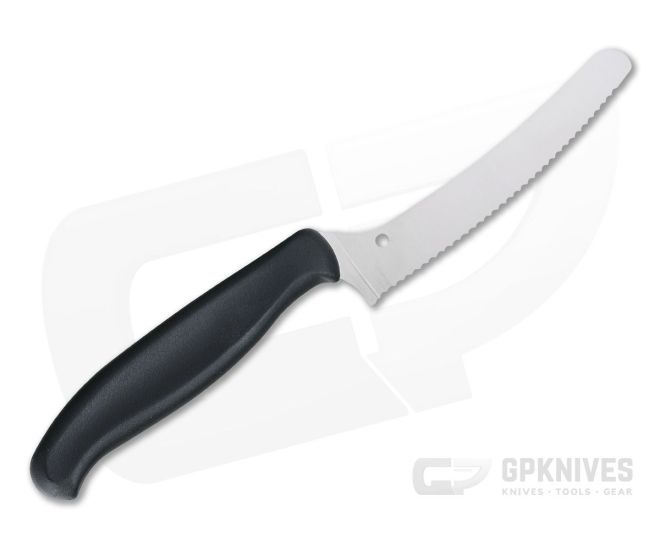 Spyderco Blunt Tip Z-Cut Black Serrated Edge Kitchen Knife