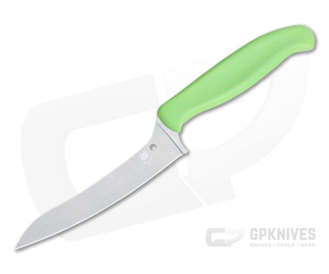 Spyderco Pointed ZCut Green Plain Edge Kitchen Knife For Sale