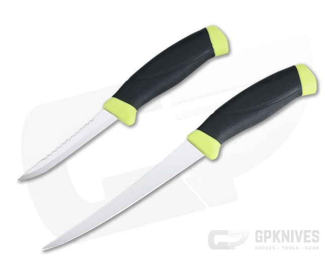 Morakniv Fishing Knife Set Fillet and Scaler with Diamond Sharpener MPW For  Sale
