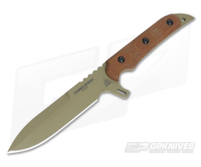 TOPS Knives Missile Strike Coyote 1095 Canvas Micarta