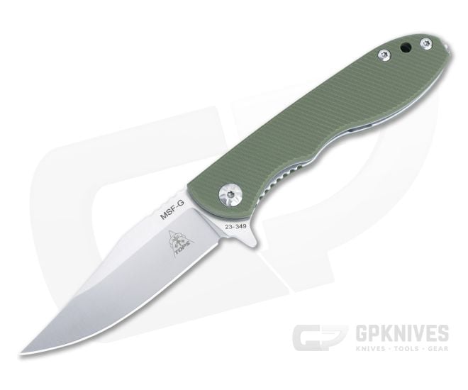 Tops Knives Mini Scandi Folder (MSF) with Green G10 Handles and
