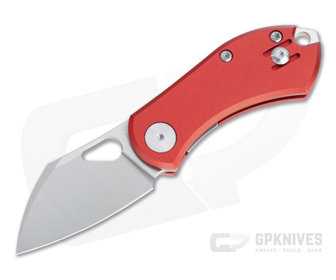 GiantMouse ACE Nibbler Liner Lock Satin N690 Red Aluminum Folding Knife