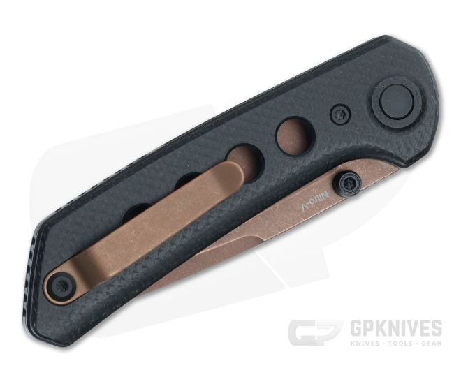 Reate PL-XT Black Micarta Pivot Lock Folder Copper Blade