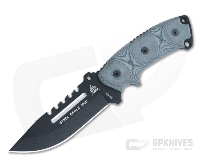 TOPS Knives Steel Eagle 105C With Saw Hunter Point Black TOPS Knives Steel Eagle 105C With Saw Hunter Point Black