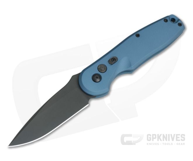 Spartan Blades Zelos SF9BKBL Black DLC S35VN Drop Point Blue Button