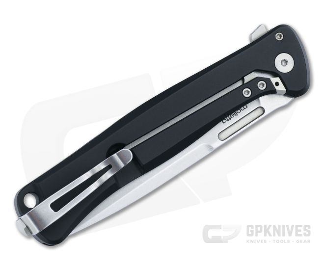 LionSteel Skinny Knife Black Aluminum Stonewashed Blade SK01A-BS