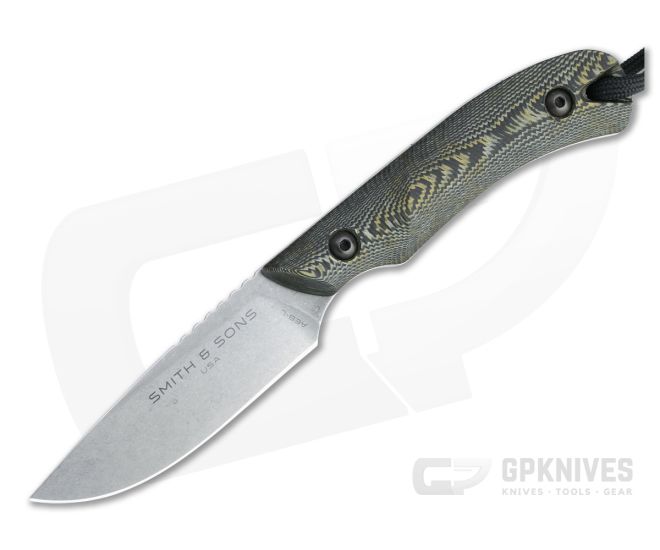 Smith & Sons Axiom V2 Stonewashed AEBL Reptile Richlite EDC Fixed