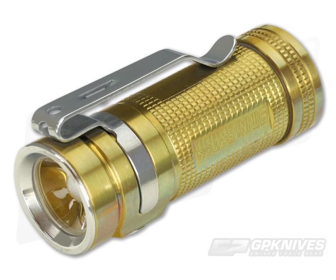 Olight S Mini Baton Raw Brass LED Flashlight 550 Lumens
