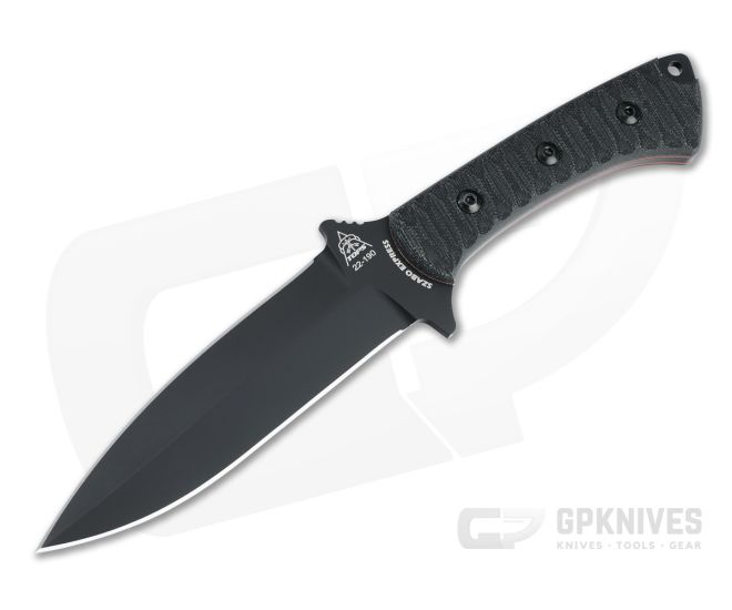 TOPS Knives Szabo Express Double Edge Black 1095 Canvas Micarta