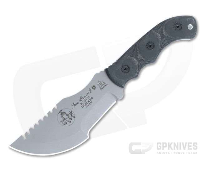 TOPS Tom Brown Tracker #3 Tumbled Stainless Steel with Black
