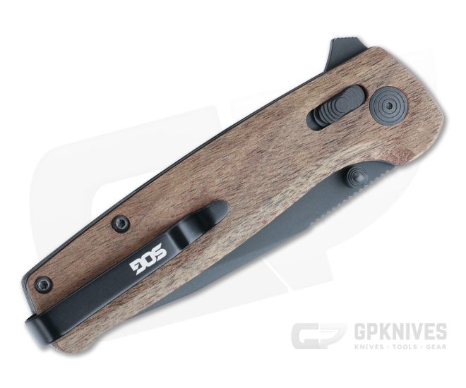 SOG Terminus XR Limited Edition Walnut XR Lock Flipper Black TiNi